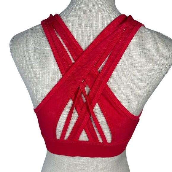 Fabletics Women’s Lipstick Red Faye Medium Impact Activewear Sports Bra II - Picture 6 of 8